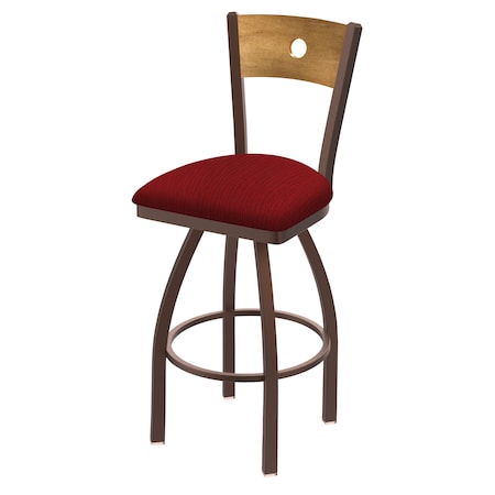 Holland Bar Stool Co 25" Swivel Counter Stool, Bronze Finish, Med Back, Graph Ruby Seat 83025BZMedMplB016